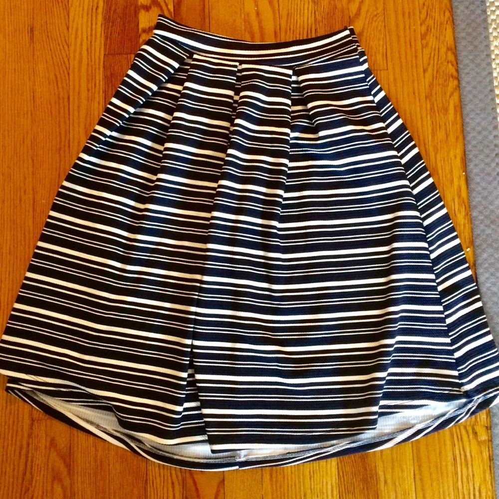 Navy striped skirt